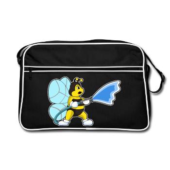 Bee Firefighter Fire Hose Fire Brigade - Retro Bag - black/white - Front
