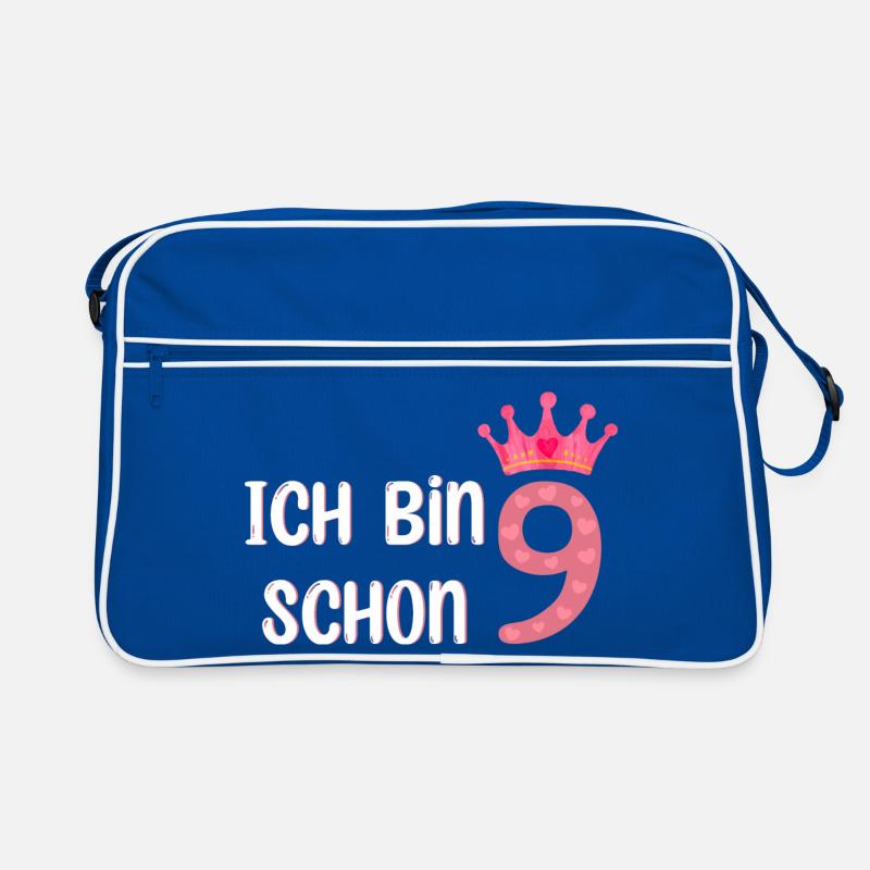 Ich bin schon 9 Retro Tasche