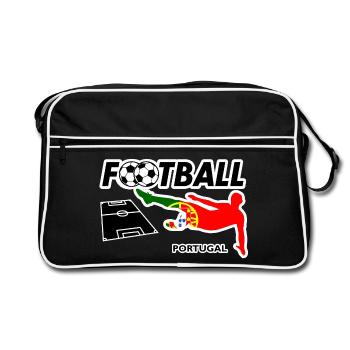 Football fever Portugal - Retro Bag - black/white - Front