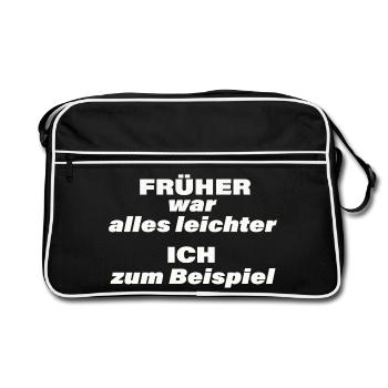 EVERYTHING USED TO BE EASIER - Retro Bag - black/white - Front