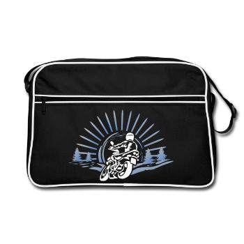 Chemise de moto design Biker Tour - Sac Retro - noir/blanc - Devant