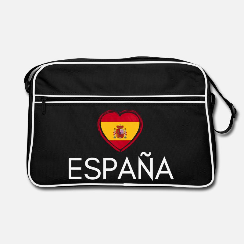 Herz mit spanischer Flagge, spanischer Stolz Retro Tasche