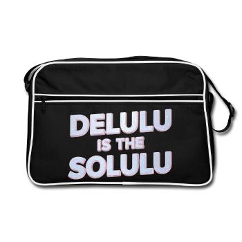 Delulu Is The Solulu 3D Silver Typography - Retro Bag - black/white - Front