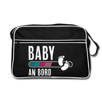Expectant mothers BABY ON BOARD Funny - Retro Bag - black/white - Front