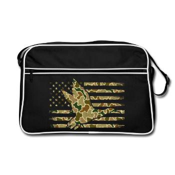 Canard Camo Drapeau US Sauvagine Scène patriotique - Sac Retro - noir/blanc - Devant