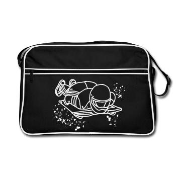 Skeleton Bobsleigh Winter Sports Sled - Retro Tasche - Schwarz/Weiß - Vorne