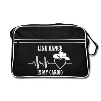Line Dance Cardio Heart Logo - Retro Bag - black/white - Front