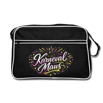 Kölner Karnevalsmaus Alaaf Lustig Fasching Geschen - Retro Tasche - Schwarz/Weiß - Vorne