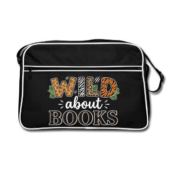 Amoureux des Livres – Style Safari & Jungle Sauvag - Sac Retro - noir/blanc - Devant