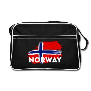 Thème des coups de pinceau du drapeau norvégien - Sac Retro - noir/blanc - Devant