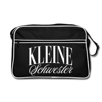 Kleine Schwester - Retro Tasche - Schwarz/Weiß - Vorne
