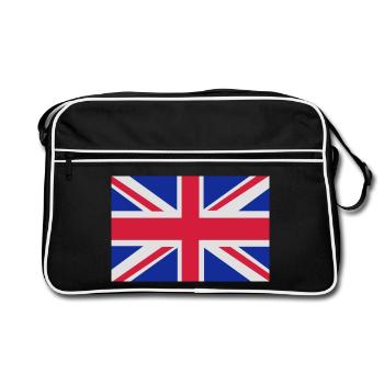 British Flag - Retro Tasche - Schwarz/Weiß - Vorne