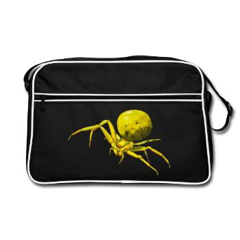 Araignée de mer jaune Araignée Arachnide misumena - Sac Retro - noir/blanc - Devant
