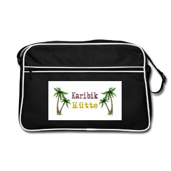 Idylle de l’île Caribbean Cabin Palm Trees - Sac Retro - noir/blanc - Devant