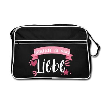 Klettern Eisklettern Wintersport Eis Geschenk - Retro Tasche - Schwarz/Weiß - Vorne