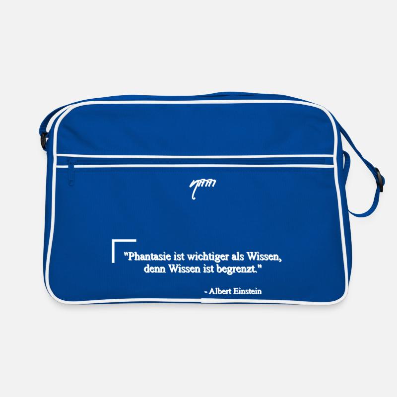 Zitat von Albert E. - Phantasie & Wissen Retro Tasche