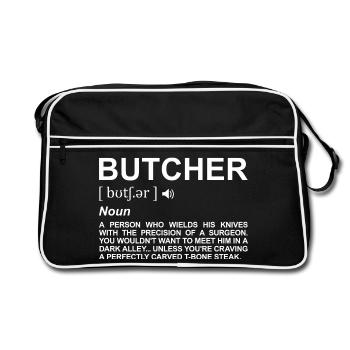 Définition de boucher - Sac Retro - noir/blanc - Devant