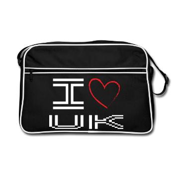 Conception d’amour de cœur pixélisé - Sac Retro - noir/blanc - Devant