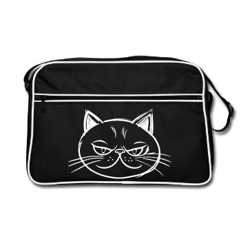Chat à l’expression espiègle Dessin - Sac Retro - noir/blanc - Devant