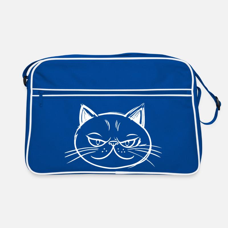 Chat à l’expression espiègle Dessin Sac Retro