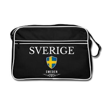 Swedish patriot, minimalist sleek design - Retro Bag - black/white - Front