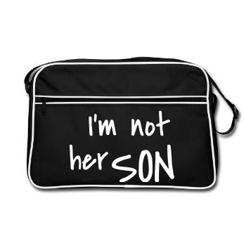 Ich bin nicht ihr Sohn - Retro Tasche - Schwarz/Weiß - Vorne