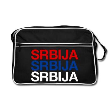 Serbia Serbien - Sac Retro - noir/blanc - Devant