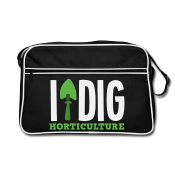 Horticulture Digging Plant Lover Garden Gardener - Retro Bag - black/white - Front