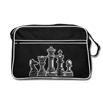 Figurines Chess Pixel pour hommes Rétro cadeau - Sac Retro - noir/blanc - Devant