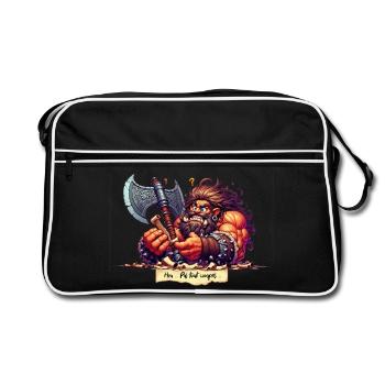 Barbare barbu et musclé Pas tout compris - Sac Retro - noir/blanc - Devant