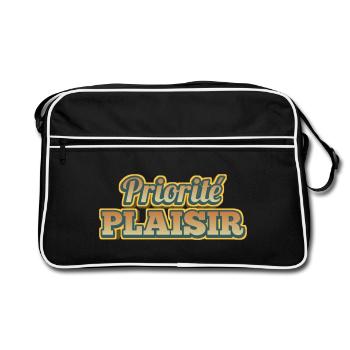 Priority Retro Vintage Spaß - Retro Tasche - Schwarz/Weiß - Vorne