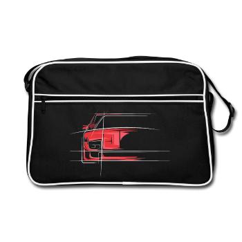 racing legend cars car symbol red sportscar - Retro Bag - black/white - Front