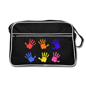 Autism Handprints - Retro Bag - black/white - Front