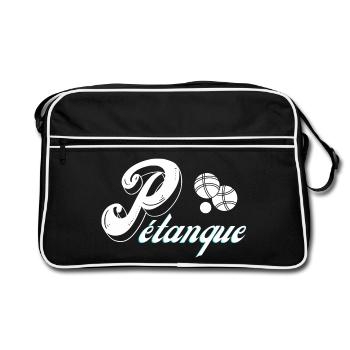 pétanque, fan de pétanque, bouliste - Sac Retro - noir/blanc - Devant