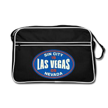 Las Vegas Neon Sign Vintage Look - Retro Tasche - Schwarz/Weiß - Vorne