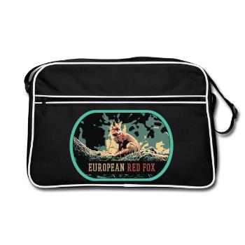 Illustration Renard Roux d'Europe, Beauté Sauvage - Sac Retro - noir/blanc - Devant