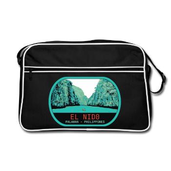 Panoramic view of El Nido, Palawan Island - Retro Bag - black/white - Front