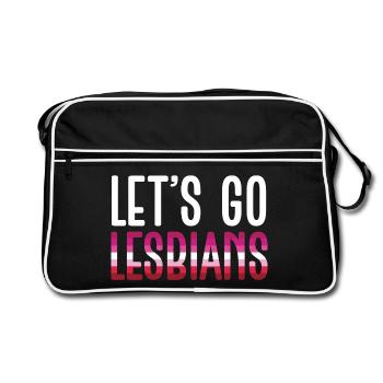 Mois de la fierté LGBT - Let’s Go Lesbian - Sac Retro - noir/blanc - Devant