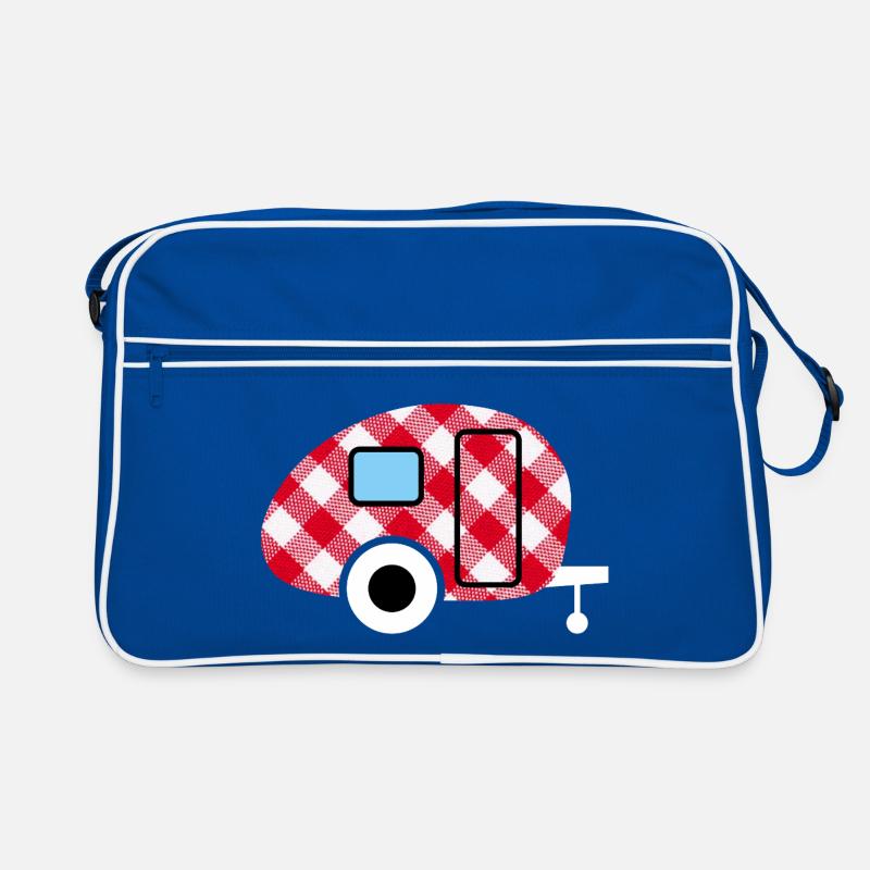 Caravan Caravan Checkered Check Pattern Camping Fan Retro Bag