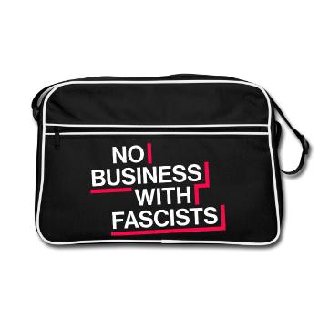 PAS D’AFFAIRES AVEC LES FASCISTES - Sac Retro - noir/blanc - Devant