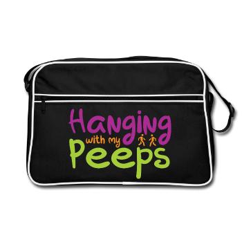Hanging with my Peeps - Retro Bag - black/white - Front