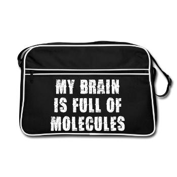 Brain full of molecules - Retro Bag - black/white - Front