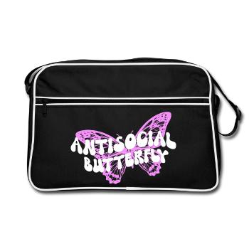 Graphique inspirant de fan papillon - Sac Retro - noir/blanc - Devant