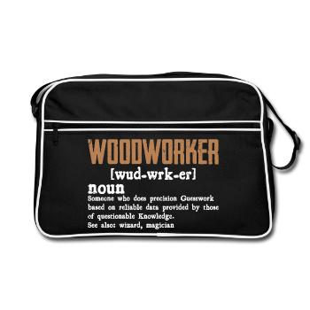 Woodworker Definition Gift Artisan - Retro Bag - black/white - Front