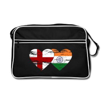 England India flag used - Retro Bag - black/white - Front