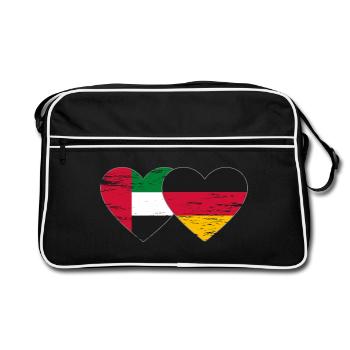 United Arab Emirates Germany Heart - Retro Bag - black/white - Front