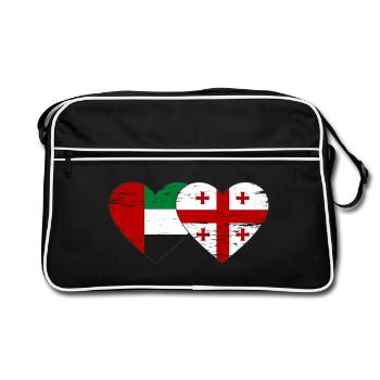 United Arab Emirates Georgia Flag - Retro Bag - black/white - Front