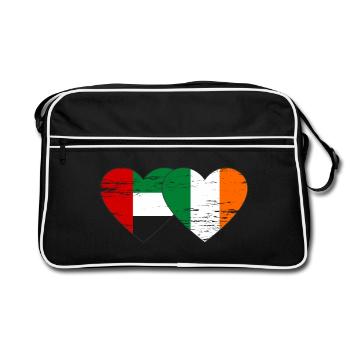 United Arab Emirates Ireland Flag Heart - Retro Bag - black/white - Front