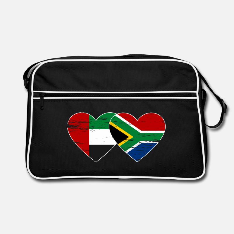 Émirats arabes unis Afrique du Sud Drapeau Coeur Sac Retro