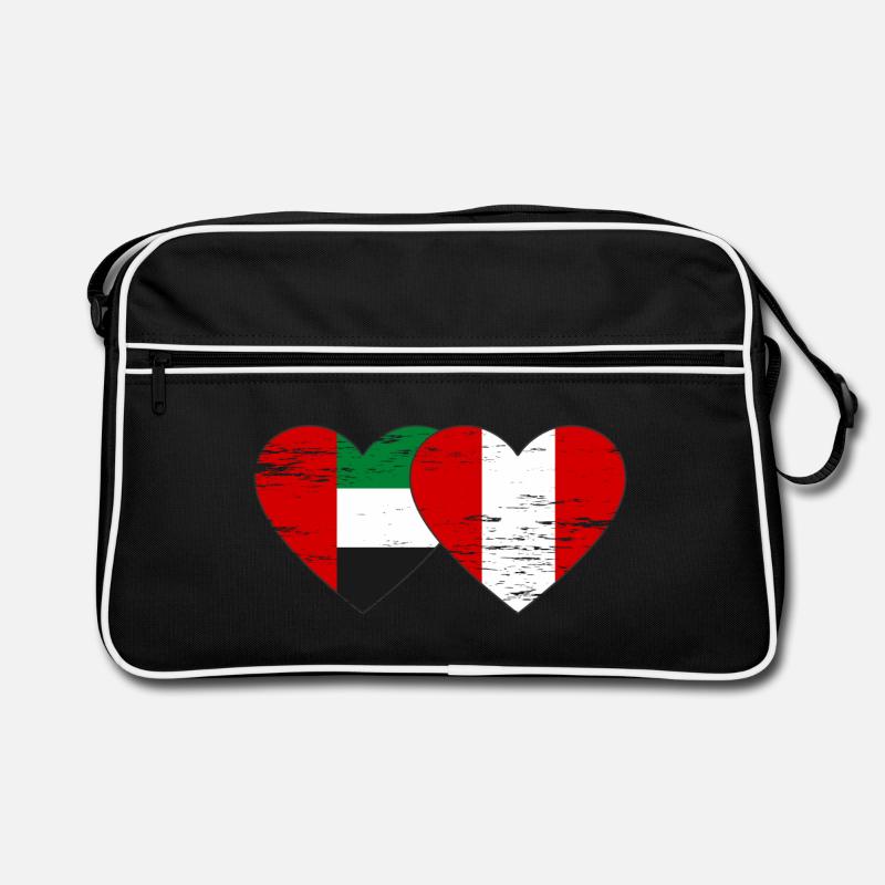 Émirats arabes unis Pérou Drapeau coeur utilisé Sac Retro